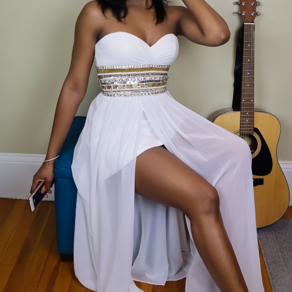 Long formal white dress